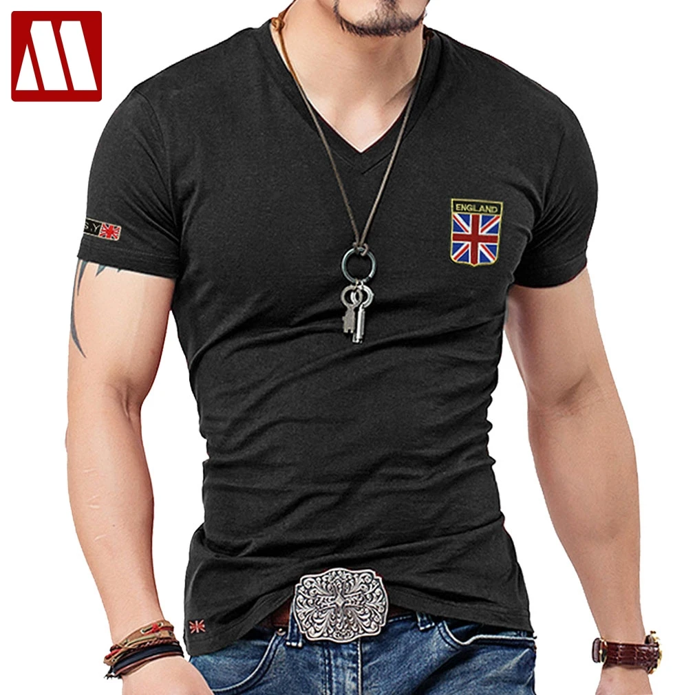 MYDBSH Brand Men T Shirts Cotton Union Jack Clothing Male Slim Fit Tee Shirt Man England Flags T-Shirts Skateboard Swag Clothing