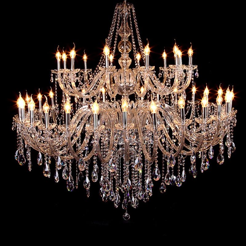 Classic Crystal Chandelier LED Living Room Lamp Luxury Hotel Engineering Lamp Willa Dining Room Bedroom Lighting Traditional