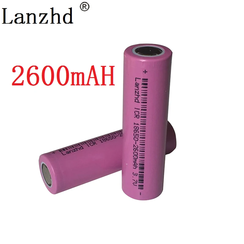 충전식 18650 리튬 이온 배터리, 18650 충전식 배터리, LED 손전등용, 실제 2600mAh 용량, 3.7v ICR18650