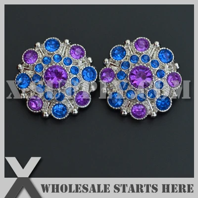 

28mm Special Stargazer Acrylic Rhinestone Button with Shank Back,Mixed Color for Flower Center,Headband