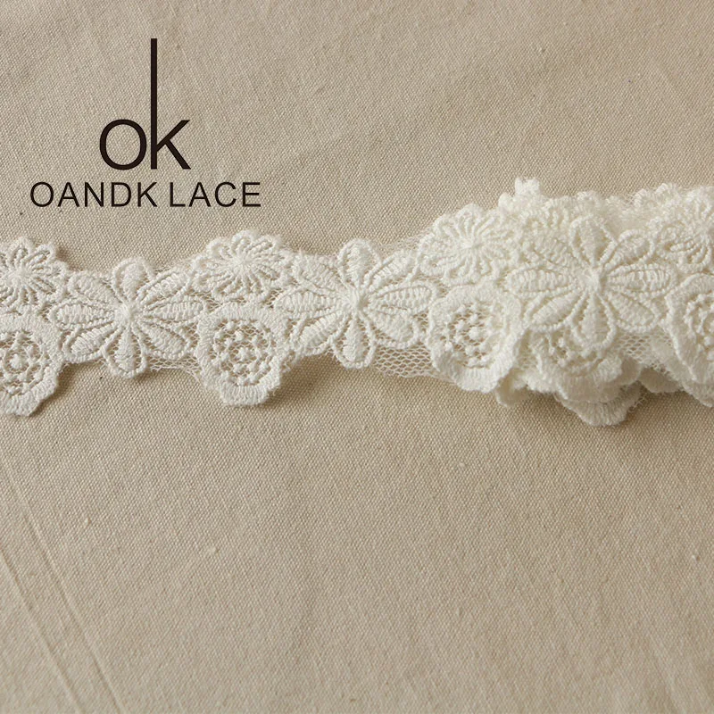 3YARD Lace Trim Wedding Dress Ribbon Embroidered Applique DIY Clothing accessories Sewing