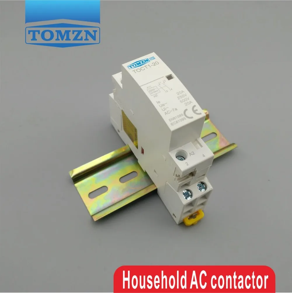 CT1 2P 20A 220V/230V 50/60HZ Din rail Household ac Modular contactor 2NO