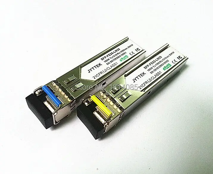 Hot Sale 2 pieces/lot 100BASE-FX SFP Module SFP Fiber Optical Module Single Mode Single FIber1310/1550nm 20 km LC connector