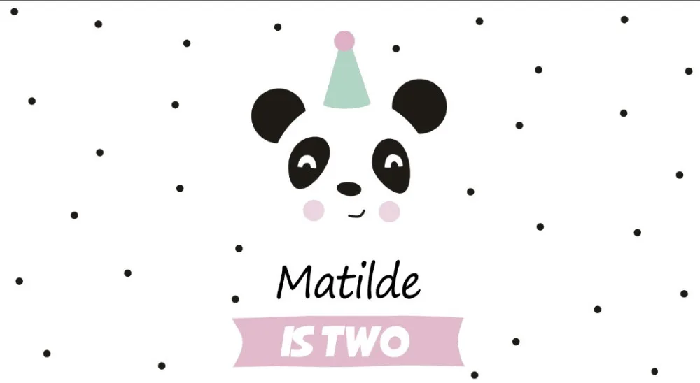 

custom Little Panda Polka Dot Birthday backdrops High quality Computer print party backgrounds