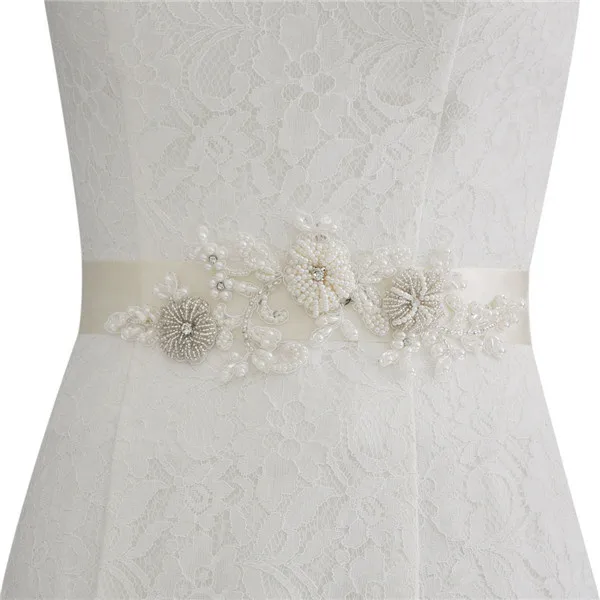 Ceinture de mariée avec strass argentés, rubans de perles de cristal, ceinture pour robes de demoiselles d\'honneur