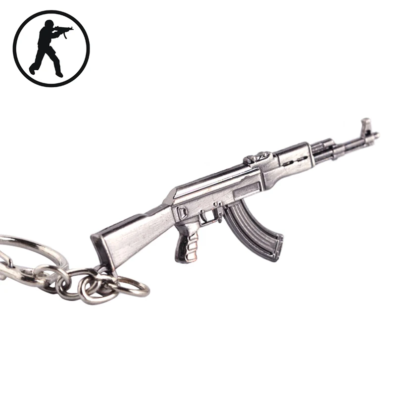 Novelty New CS GO AK47 Guns Keychain Men Trinket Sniper M4A1 Key Chain Bag Charm Keyring Male Jewelry Souvenirs Gift