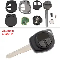 2 düğmeler anahtarsız anahtar kabuk araba uzaktan anahtar Fob ile ID46 çip pil ile SUZUKI SWIFT için SX4 alto JIMNY VITARA IGNIS sıçrama