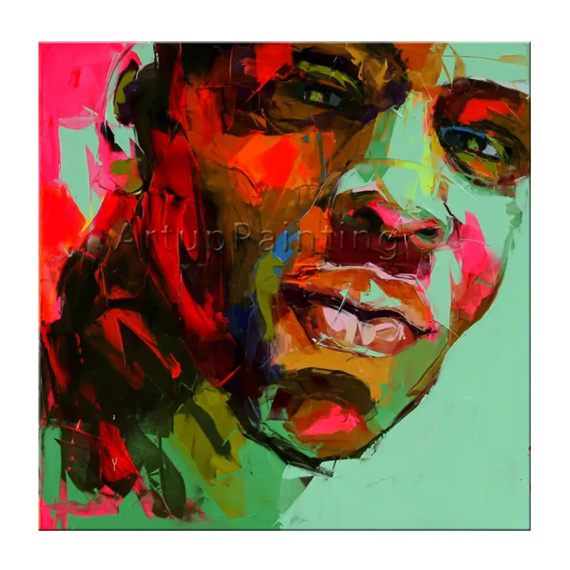 

Francoise Nielly canvas oil Painting caudros decoracion Palette knife Face painting wall art picture for living room home decor