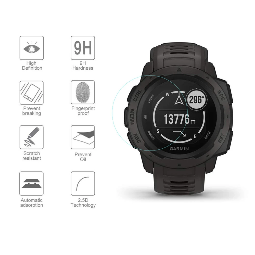 Закаленное стекло для Garmin Instinct защита экрана часов полное покрытие экрана пленка для Garmin Instinct Watch HD 9H 2.5D закаленное стекло