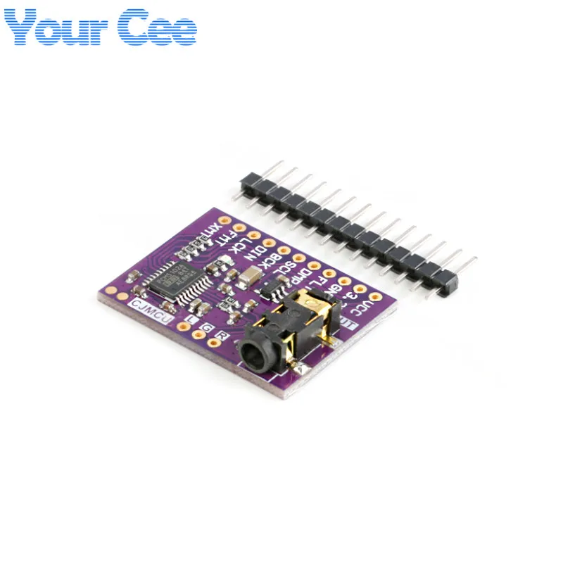 PCM5102 Interface I2S PCM5102A Decoder Stereo DAC Module Audio Digital Converter PLL Voice Board with 3.5mm Headphone Holder