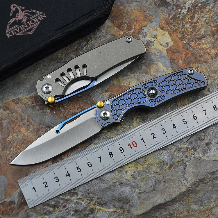 kevin john NEW Tilock Folding knife high quality outdoor knives Titanium handle M390 pocket Knife survival Tactical EDC tools