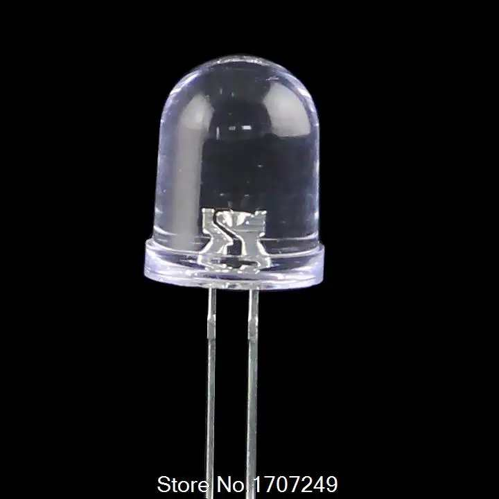 100pcs/lot Ultra Bright 10mm Round white  LED light diodes water clear dip led diode kit