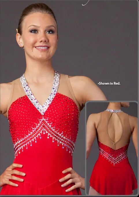 

red figure skating dress for women hot sale custom ice skating dresses for girls competition skating dresses free shipping