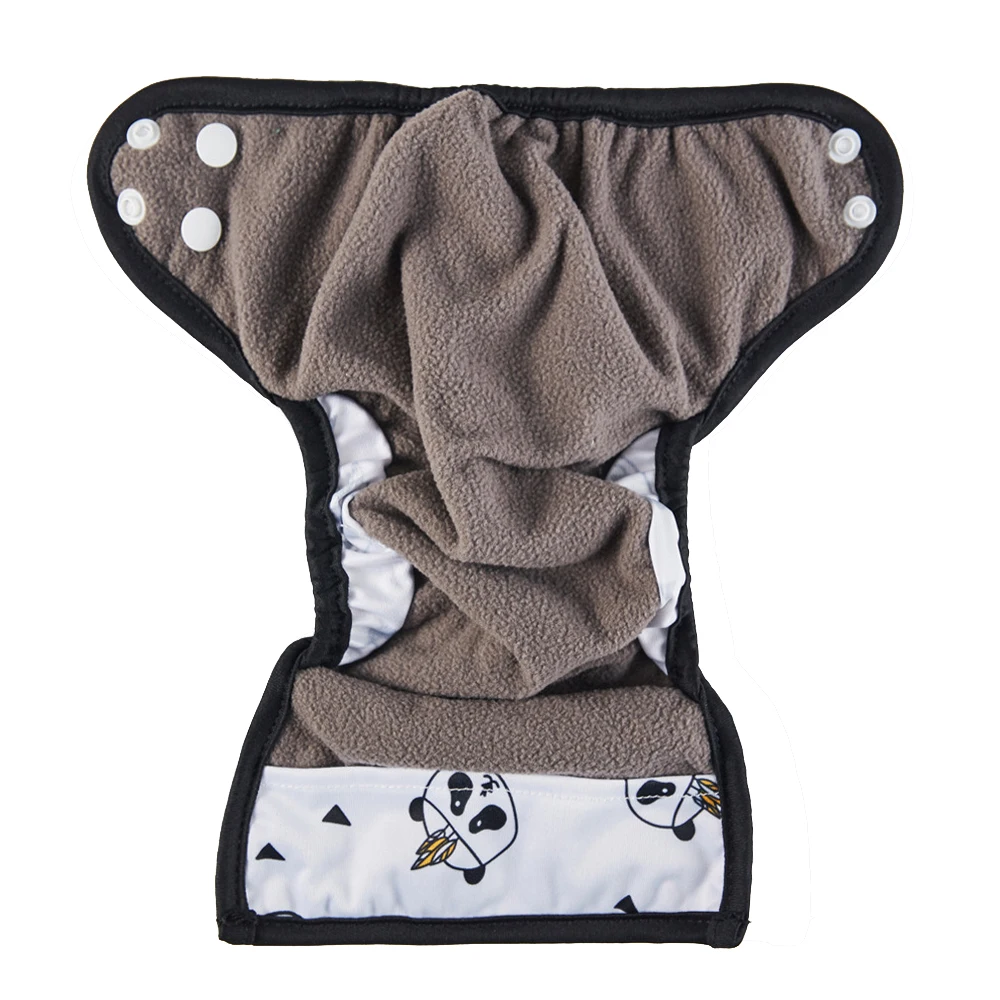 Happy Flute Newborn Pocket Diaper NB Cloth Diapers Breathablle Bamboo Charcoal Inner Waterproof PUL Outer Double Gussets