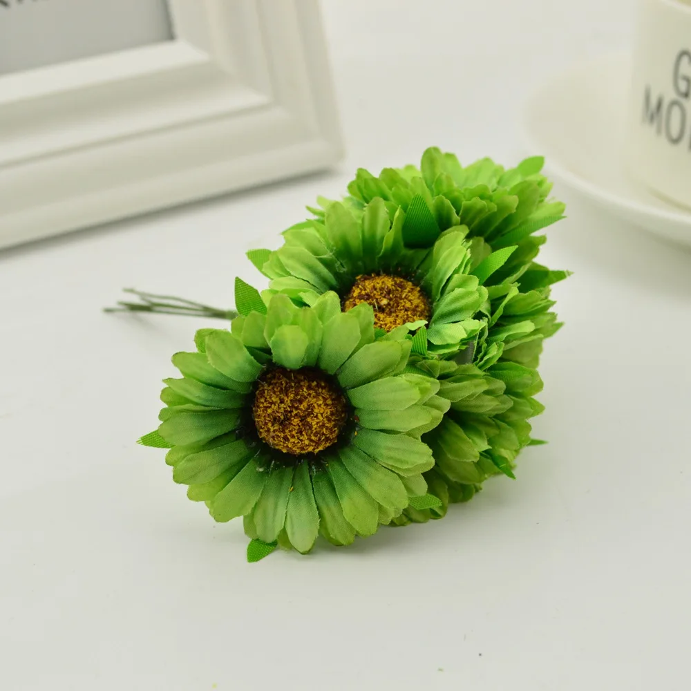 6pcs künstliche Blumen handgemachte Gerbera Mode Hausgarten Braut DIY Geschenk Kranz Material Hochzeit Bankett Dekoration Weihnachten – Detail 8