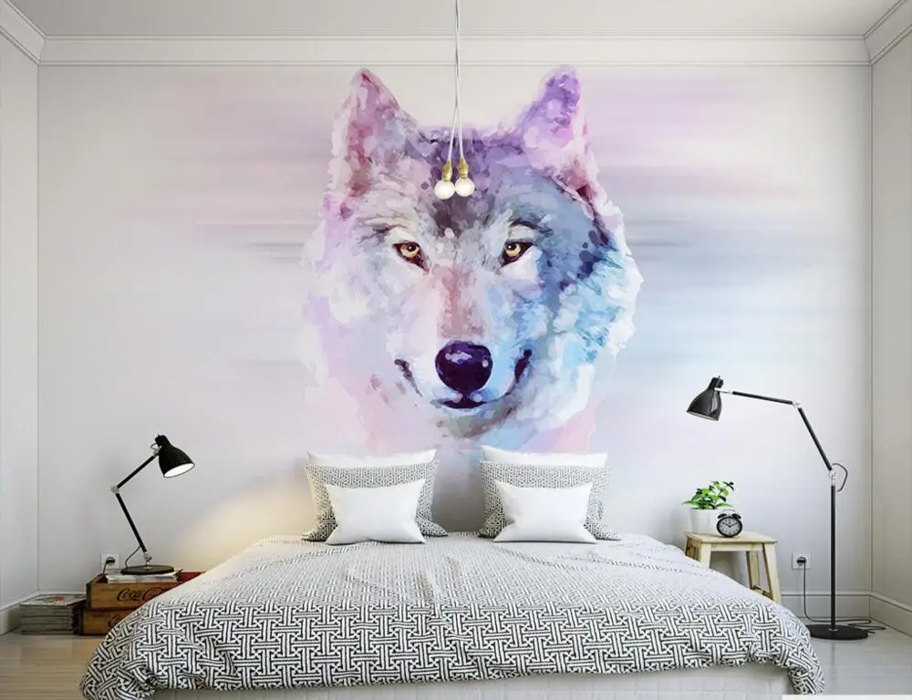 

Custom 3D murals,cartoon Wolf papel de parede, hotel restaurant coffee shop living room sofa TV wall children bedroom wallpaper