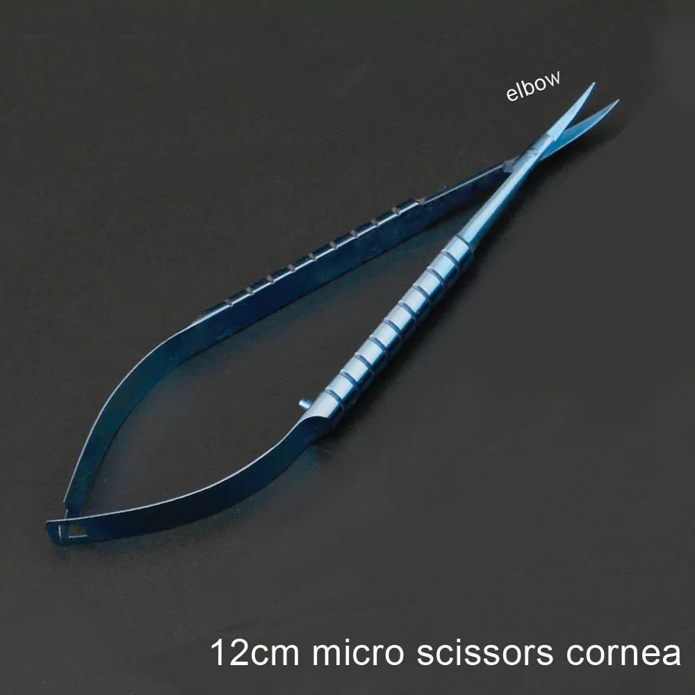 Titanium alloy 12cm elbow micro scissors cornea