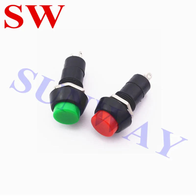 10 pz/lotto 12mm Push Button Switch Momentaneo 2 Terminali SPST Pulsante 12 v per la Macchina del Gioco di Galleria