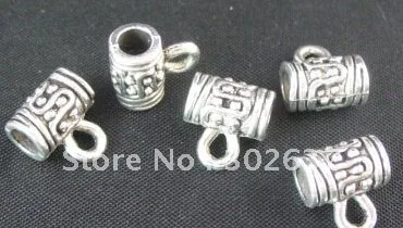 

FREE SHIPPING 180Pcs Silver plated wire wrap dotted barrel bail A321SP