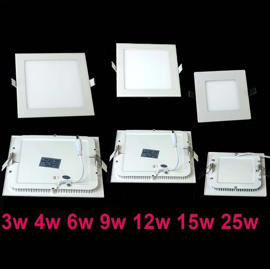 

3W/6W/9W/12W/15W square down light panel light ultra-thin LED ceiling light panel light lamp CE ROSH AC85-265V with driver