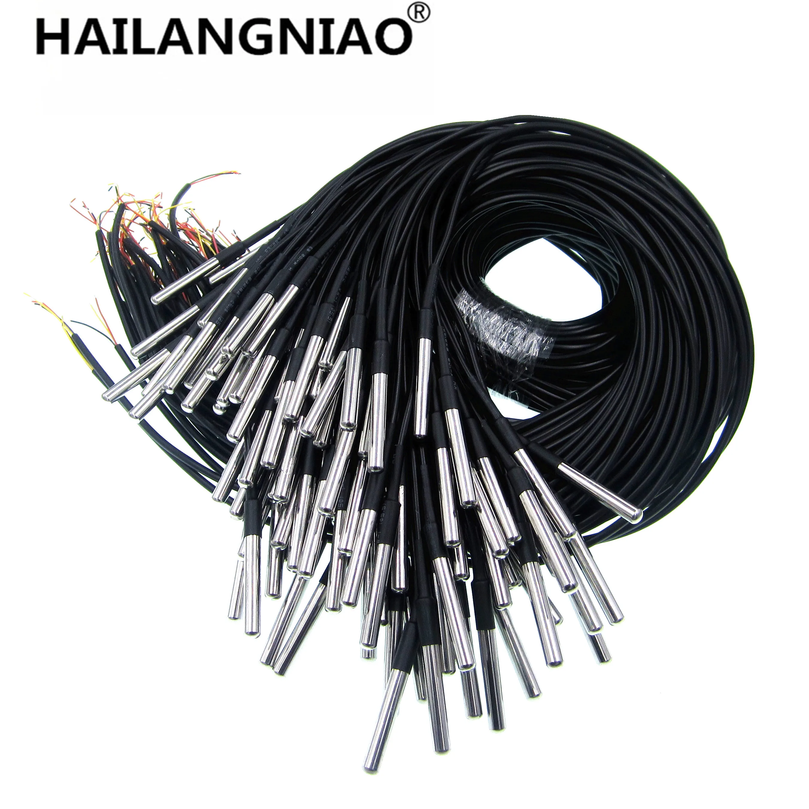 10PCS 1M 2M 3M 5M  Waterproof 18B20 temperature probe temperature sensor Stainless steel package -100cm wire (DS18B20)