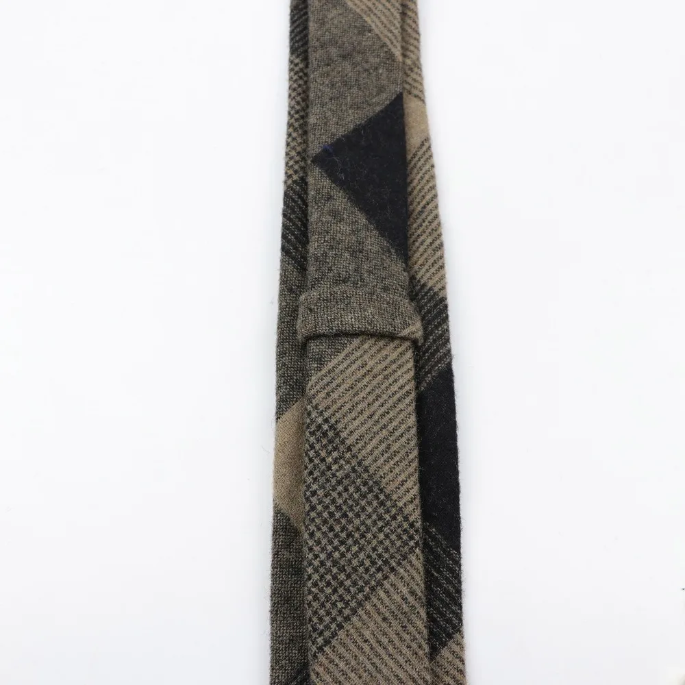 New Style Wool Viscose Tie 7cm Ties Fluffy Streak Corbata Slim Striped Necktie Cravat Clothing Accessories Warm Grid Ties