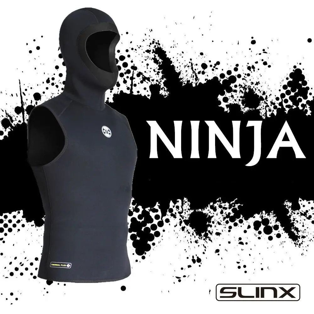 Slinx 3mm Neoprene Wetsuit Vest Have hat High Quality Basic Skin Wet Suit Black Pull Over Sleeveless Vest snorkeling surfing