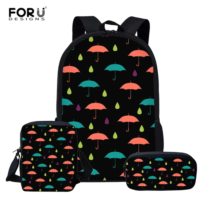 

FORUDESIGNS 3 Pcs/set Children School Bags Umbrella Printing School Backpack for Teen Boys Girls Kids Book Bags Mochila escolar