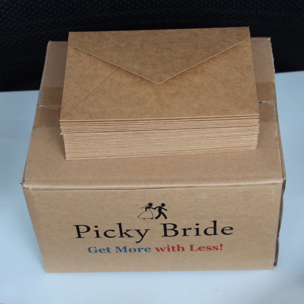 Picky Bride Vintage Wedding Invitations Envelope Kraft Paper Envelopes - Set of 50 pcs image 6