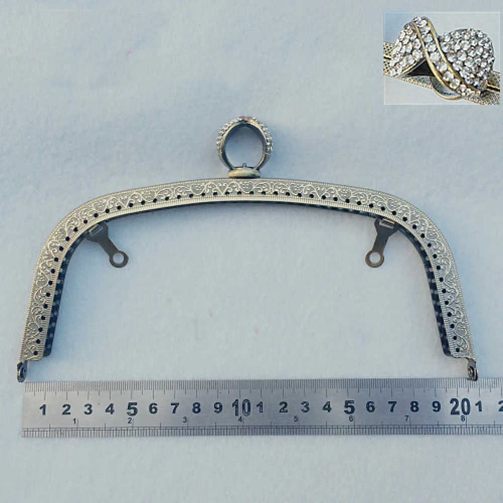 golden silver bronze color diamond buckle women coin bag metal clasp DIY purse frame 5pcs/lot