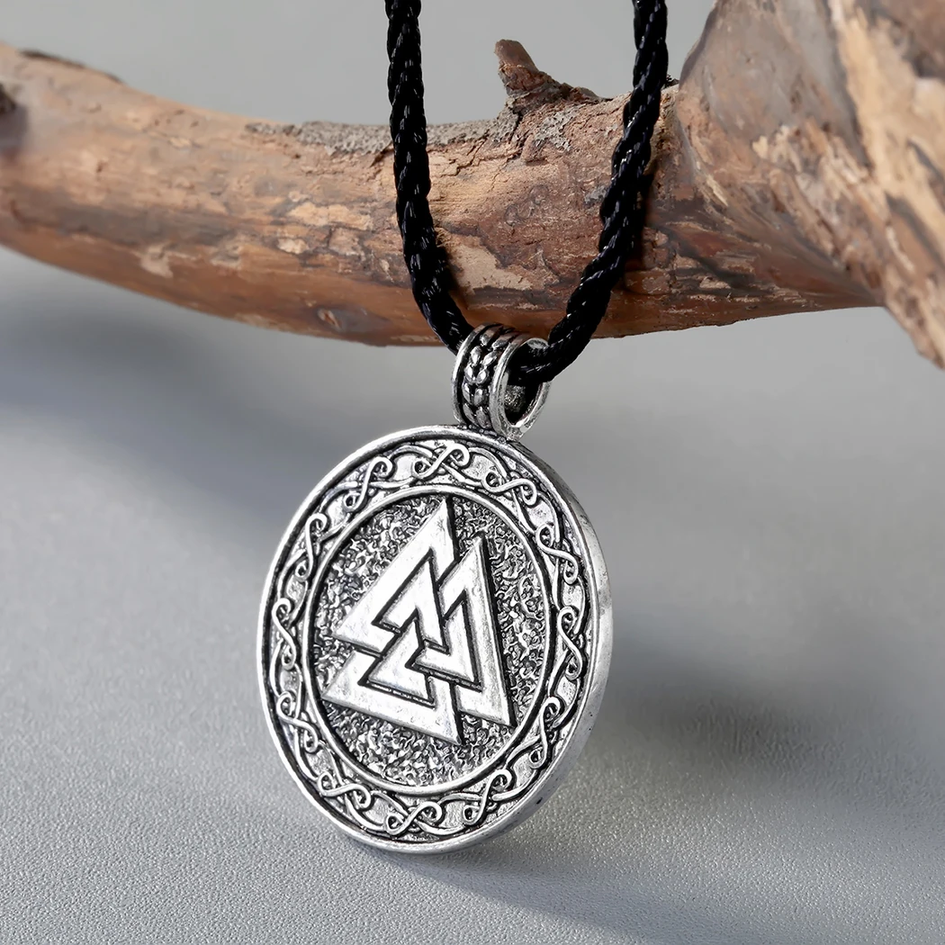Cxwind Retro The Valknut Viking Necklace Pendant Scandinavian Norse Vikings Symbol Charms Knot Cross Necklaces Talisman Jewelry