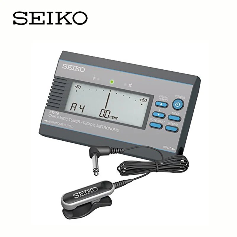 

SEIKO Japan STH50 Tuner / Metronome with Clip-On Microphone, Guitar/Bass/Saxophone/ Violin/ Flute Tuner Universal Tuner