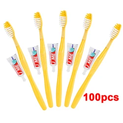 Brosse à dents jetable Portable de voyage avec Kit de dentifrice, brosse à dents jetable d'hôtel avec Kit de soins buccaux, brosse de nettoyage des dents, 100/50/20 pièces, TSLM1