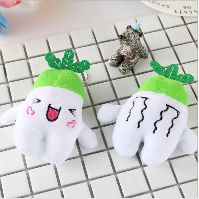 2PCS/LOTS Plush Vegetable Toys Expression White Radish Plush Pendant Pet Toy Mini Stuffed Vegetable Toy For Girl HOT SALE