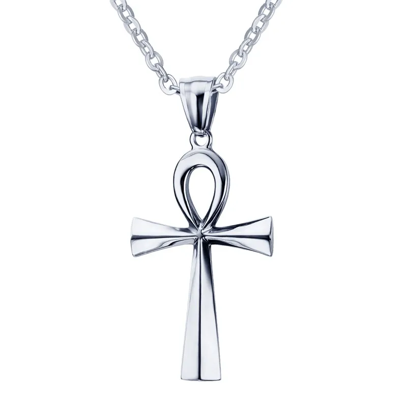 Vnox  Retro Ankh Necklace Egyptian Cross Necklaces & Pendants Jewelry Gold-color Vintage Crux Ansata Prayer Jewelry