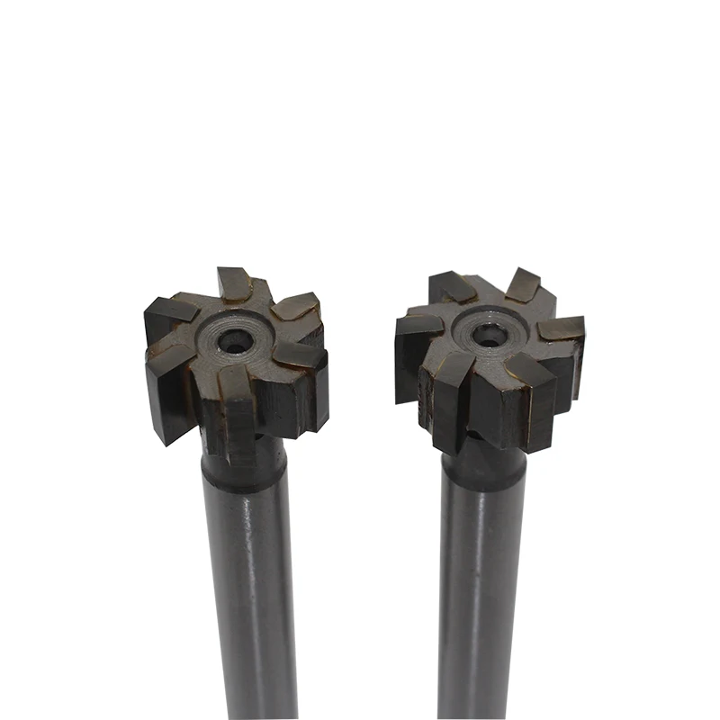Cortador de fresa de liga de 6 sulcos, 2 peças 25mm * 12mm, haste reta, ranhura de carboneto