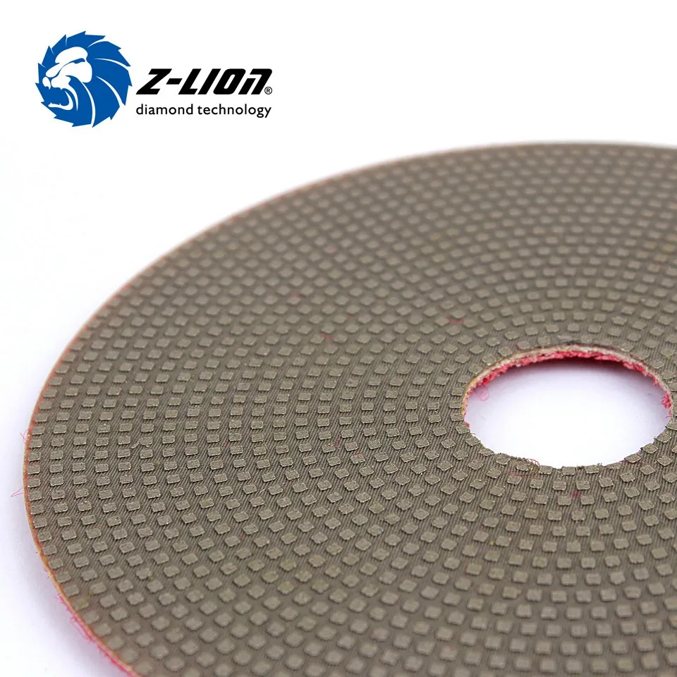 Z-LION 4'' 1 Piece Electroplated Diamond Polishing Pads 100mm Soft Sharp Grinding Disc Wet Use For Concrete Granite Marble Glass