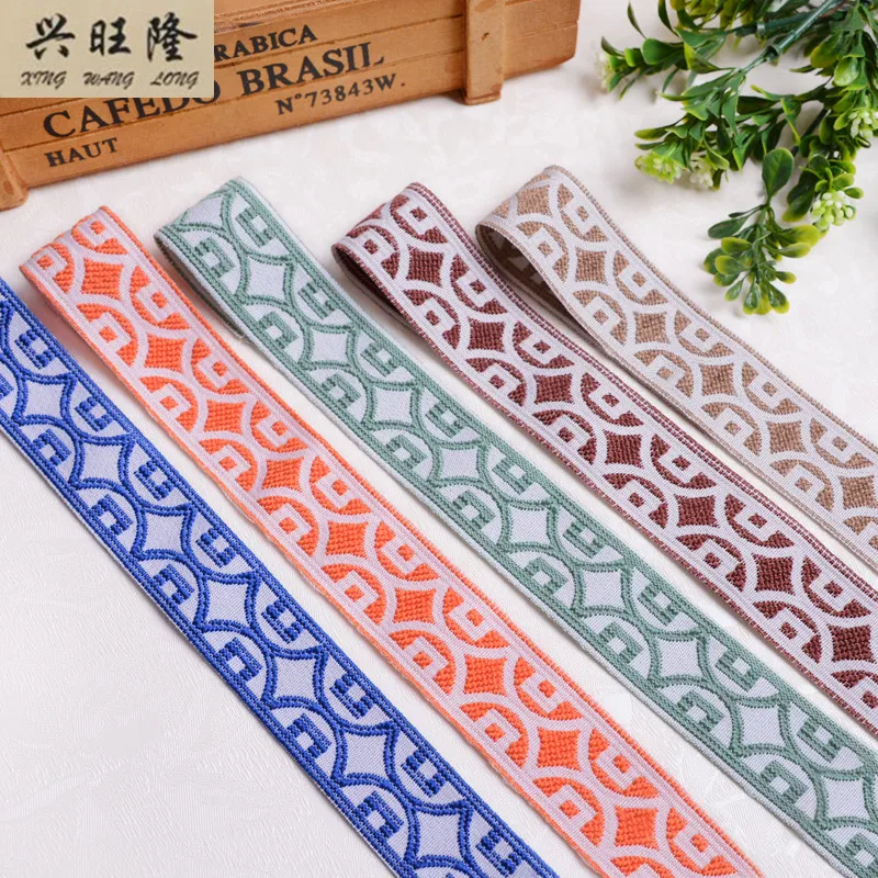 

XWL 25M/Lot 3cm Wide Jacquard Belt Curtain Lace Trim DIY Sewing Sofa Clothing Edge Decor Lace Ribbon Fringe Curtain Accessories