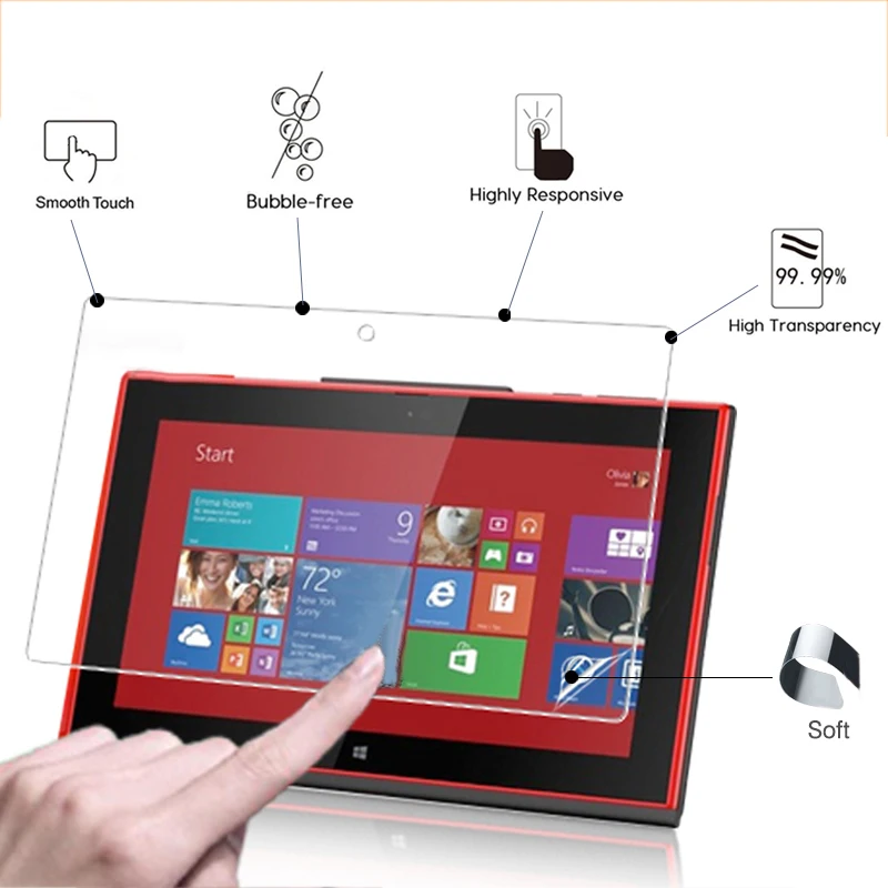 High Clear Glossy screen protector film For Nokia Lumia 2520 10.1