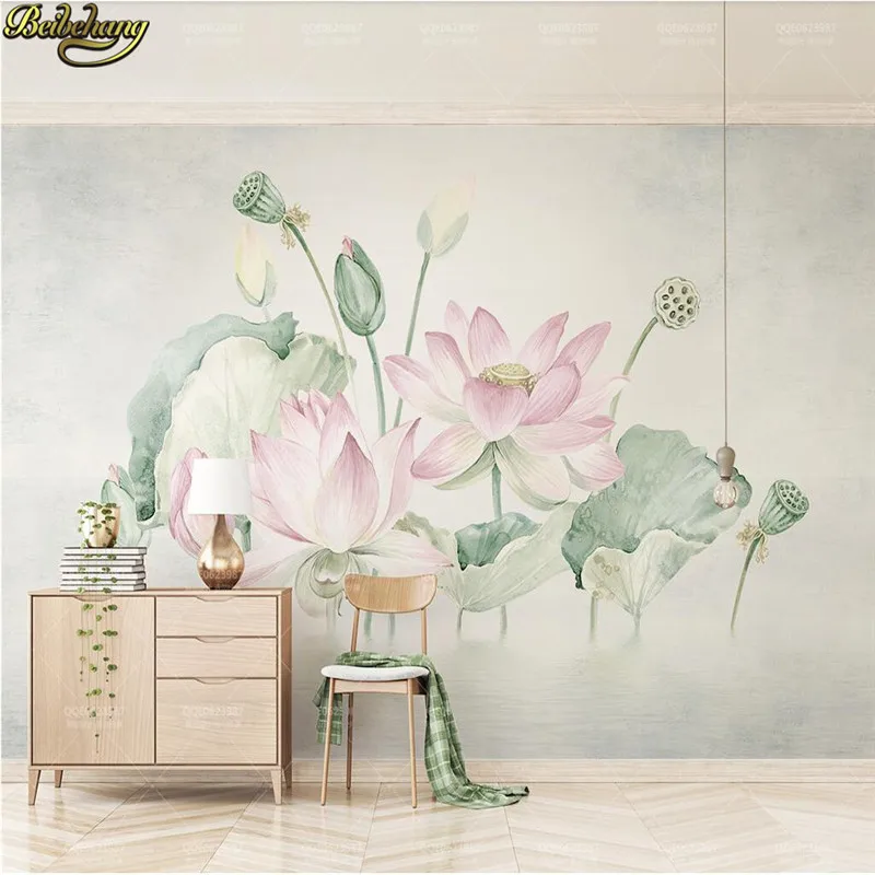 

beibehang Custom Papel De Parede 3D lotus flower Mural Wallpaper Landscape Photo Mural wall paper for Living Room Sofa Backdrop