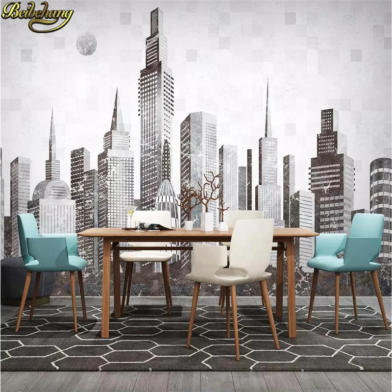 beibehang Custom photo wallpaper 3d stereoscopic Architecture Night murals TV backdrop living room bedroom papel de parede roll