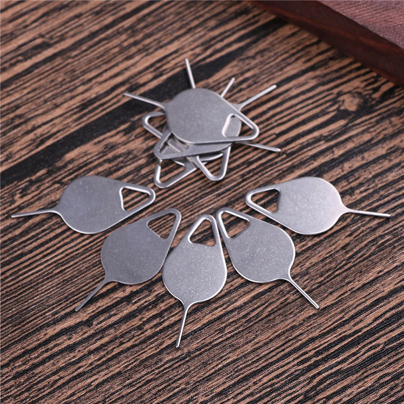 10pcs Sim Card Tray Removal Eject Pin Key Tool Stainless Steel Needle for iPhone iPad Samsung for Huawei xiaomi