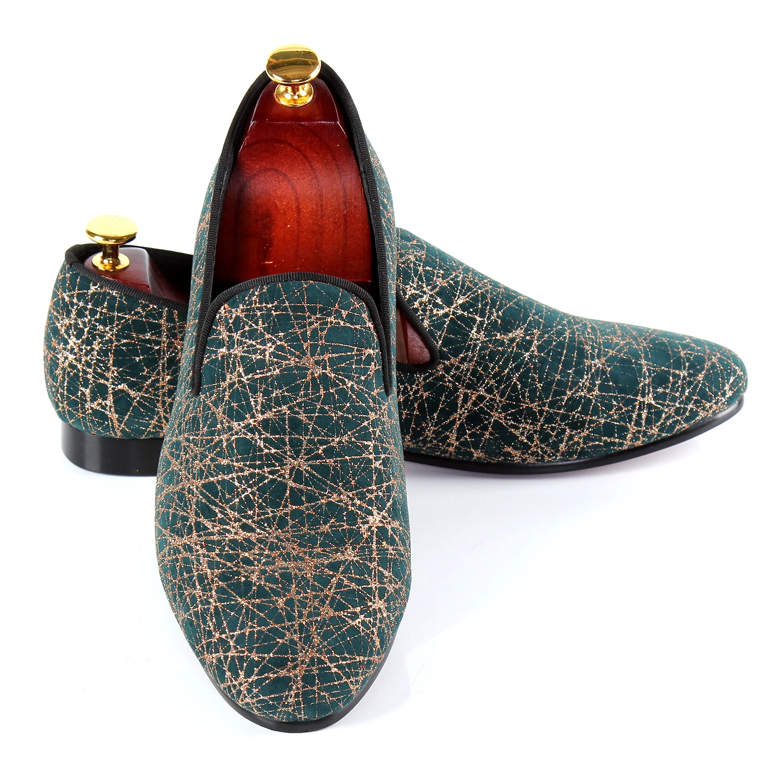 

Harpelunde Men Handmade Shoes Painted Dress Shoes Slip On Wedding Shoes Size 7-14