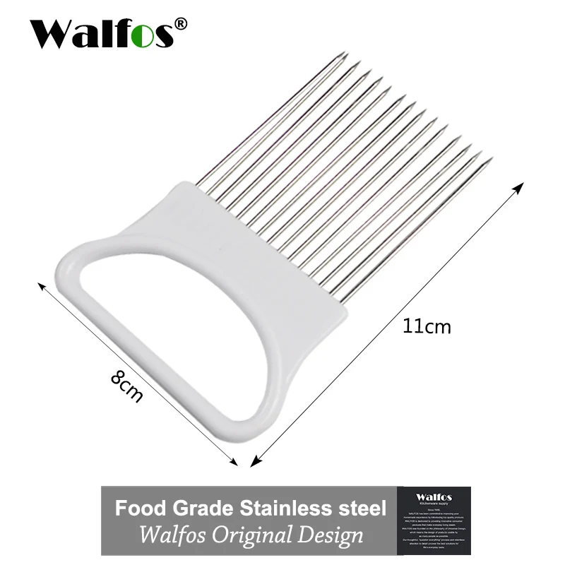 WALFOS Easy Cut Onion Holder Fork Stainless Steel Plastic Vegetable Slicer Tomato Cutter Metal Meat Needle Gadgets Meat Frok