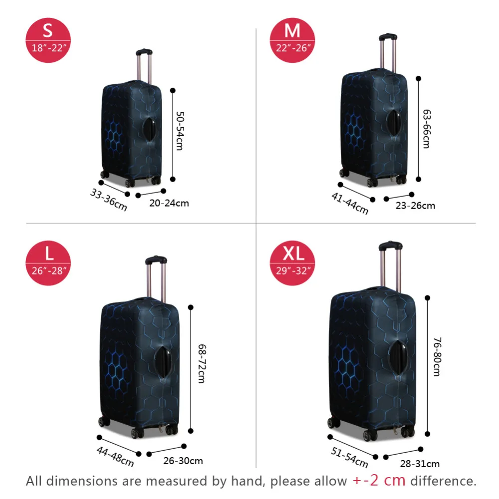 Dispalang Elastic Thickest Luggage Protective Cover for 18-30 Inch Case Skull Print Suitcase Protect Dust Cover Travel Cover