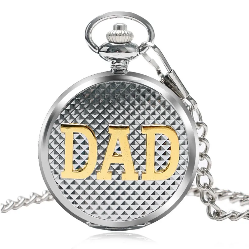 Dad Gifts Series Retro DAD reloj de bolsillo de cuarzo Casual COLLAR COLGANTE estilo antiguo Steampunk hombres reloj de cadena regalo del Día del Padre