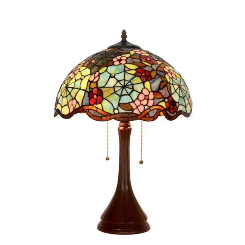 

Vintage Country Colorful Glass Pastoral Tiffany Table Lamp for Foyer Bed Room Bar Apartment Glass Lighting Fixture 61cm 1097