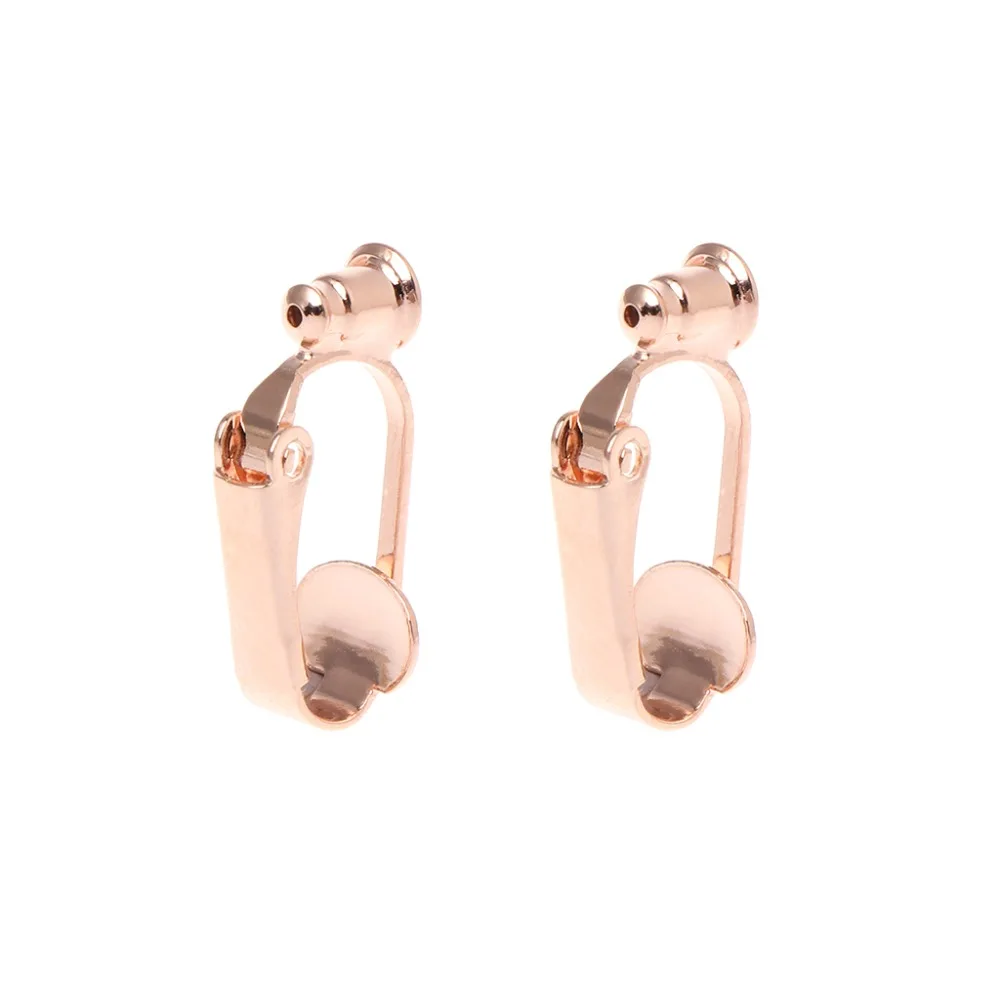 1 Pair Earrings Adapter Ear Clips Converter For Non-pierced People Clip On Metal Component DIY Jewelry Making Tool Finding
