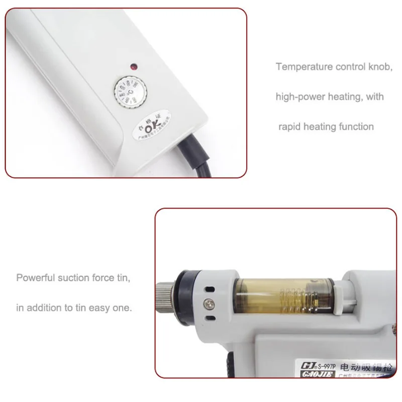 ปืนยิงปืนไฟฟ้าดูดซับปืน S-995A สูญญากาศ Desoldering Pump Solder Sucker ปืน 220 V 100 W De - solder ปืน