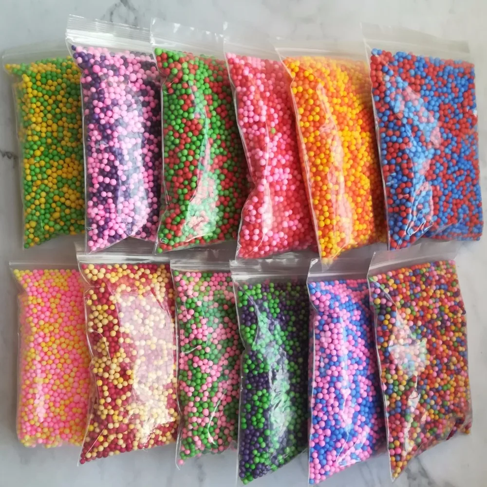 15g 15000pcs suprimentos de lodo de argila escorregadia de espuma acessórios de decoração diy para suprimentos de slime anti-stress enchimento multicolor